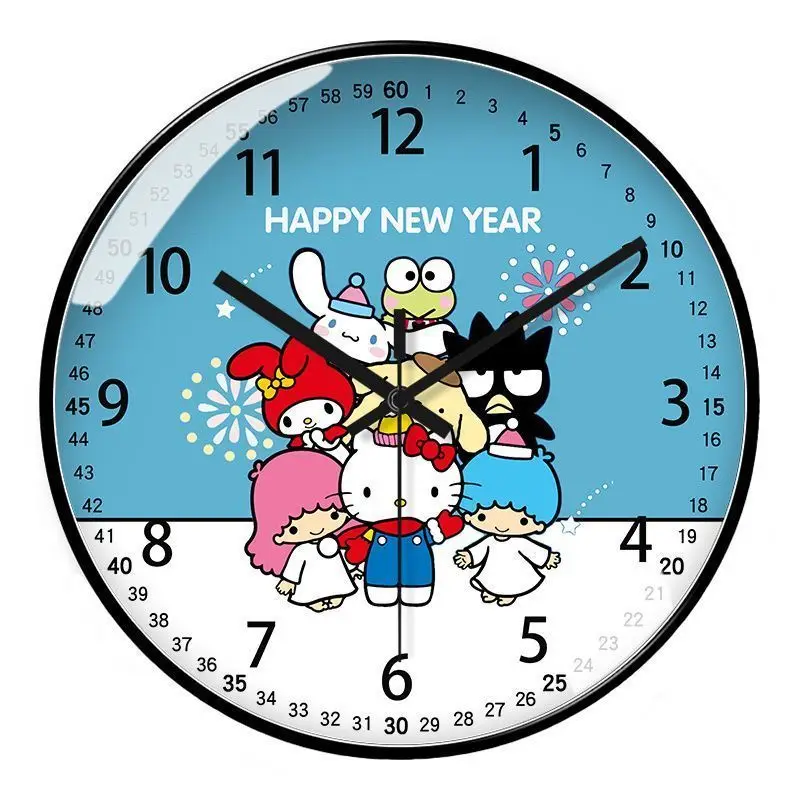 Jam Dinding Kreatif Melody Sanrios Kawaii Jam Senyap Sederhana Modis Lucu Dekorasi Ruang Tamu Kamar Tidur Kreativitas Kartun