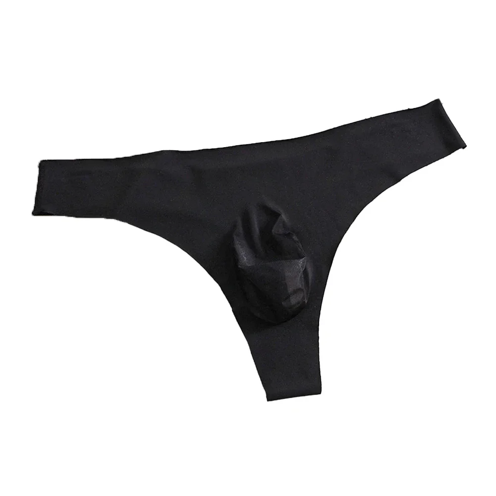 String taille basse sans couture pour homme, slip en maille transparente, sous-vêtement en poudre bombée, caleçon respirant, string en T, culotte Scrotum