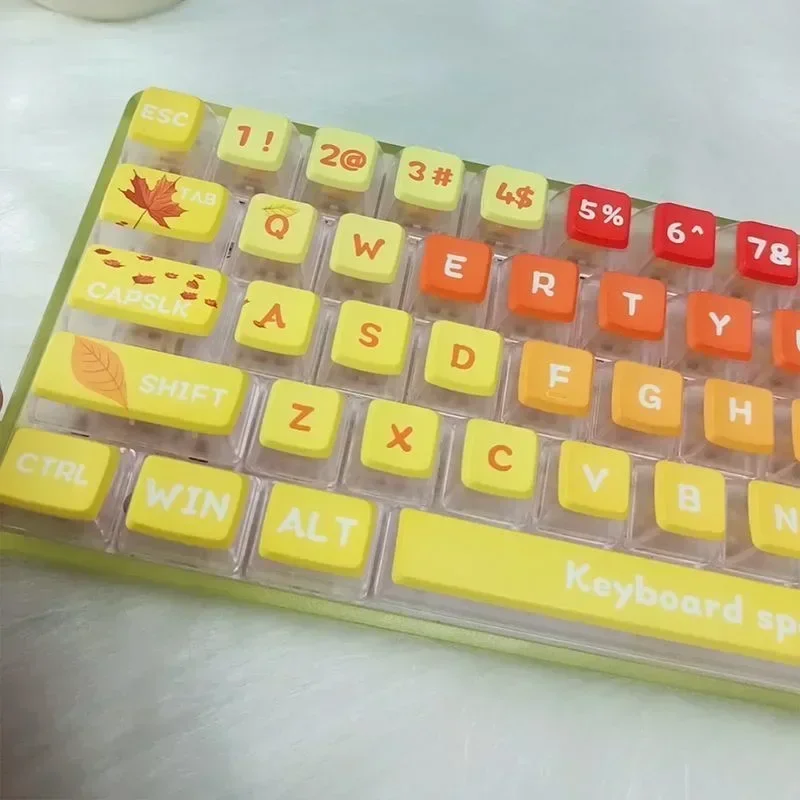 

116 key Keycap Yellow-Orange Gradient Pudding Keycap Minimalist Style Sublimation Highly Adaptable Mechanical Keyboard