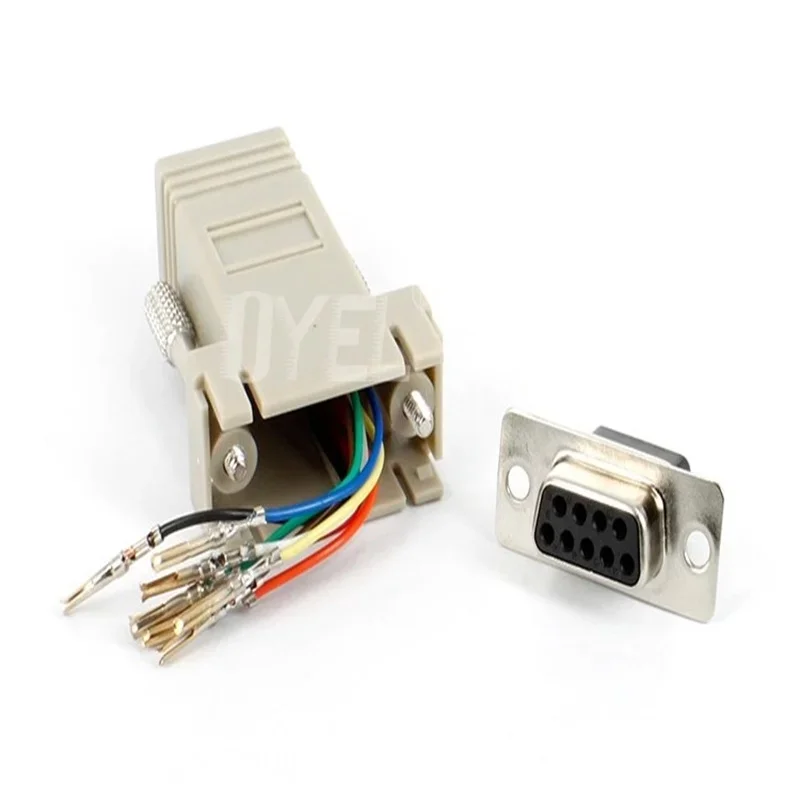 

Free Shipping RS232 DB9 Female to RJ45 Female connector Adapter ,RJ45 to DB9 RS232 com LAN TO 232 db9 10PCS/lot