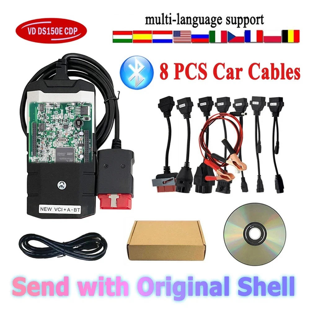 Новейшие диагностические инструменты Vd DS150E Cdp 2021.11 KEYEGN VD TCS CDP Bluetooth USB для TNESF DELPHIS ORPDC автомобилей/грузовиков OBD2 сканер