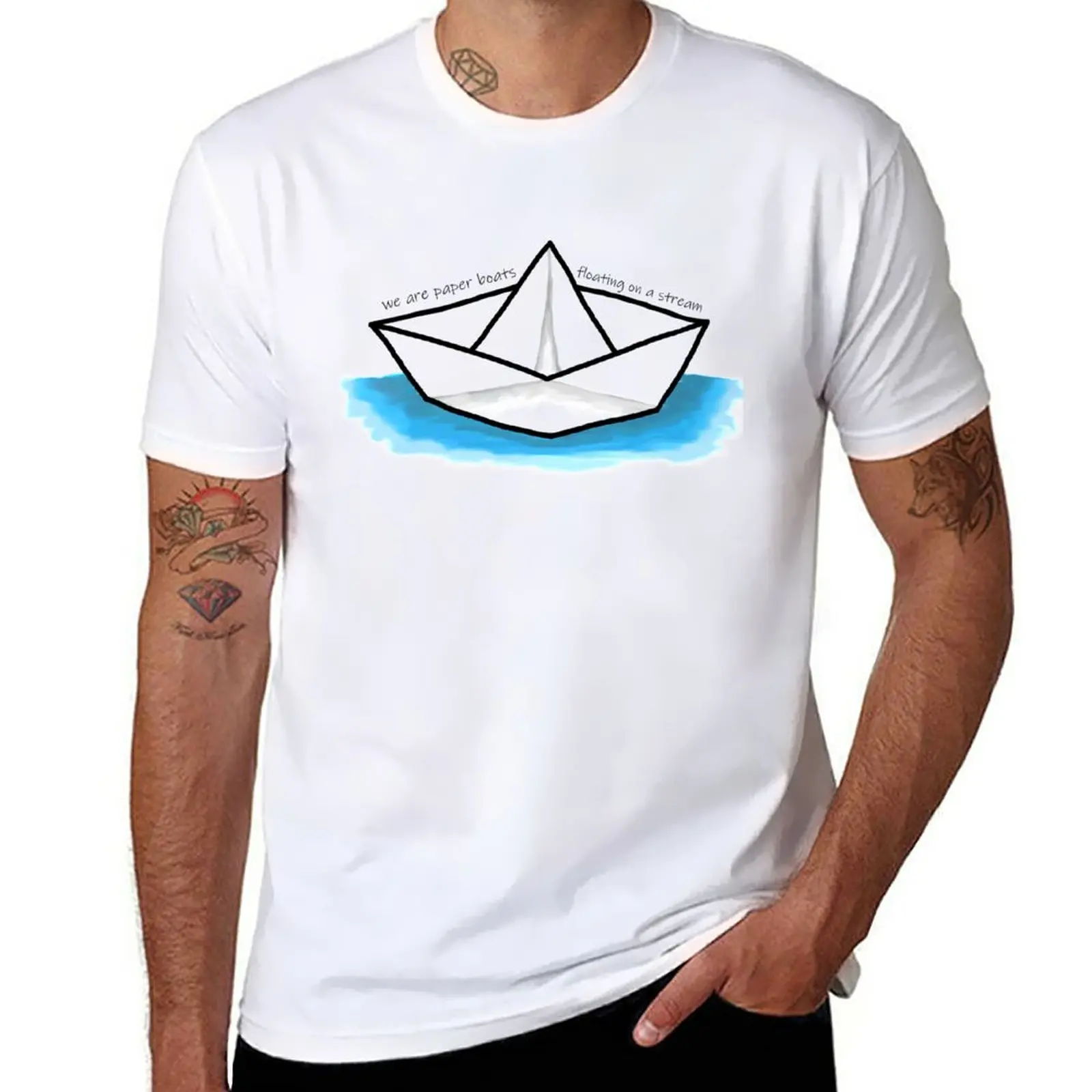 New Transistor (Paper Boats) T-Shirt T-shirt for a boy sweat shirt oversized t shirts for men