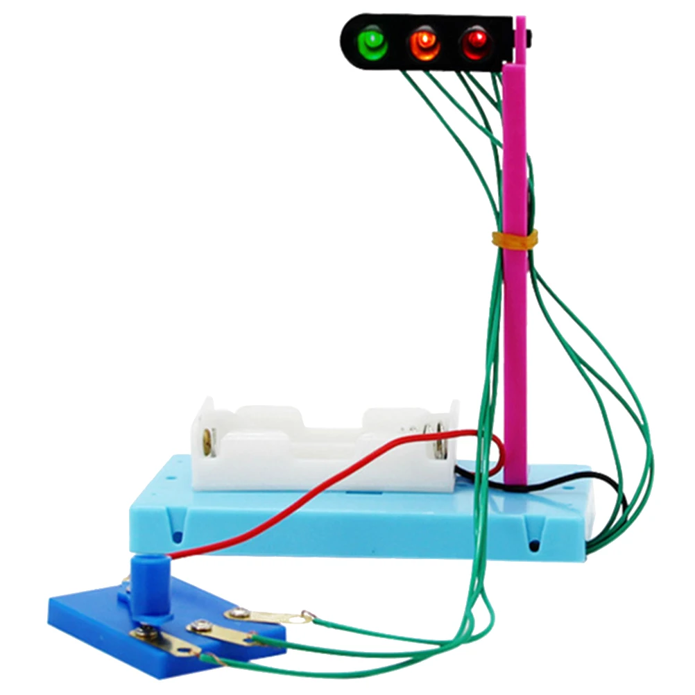 

DIY Traffic Light Model Science Toy Experiment Kit Children Educational Skills Training Non Remote Control Vehicle Playset