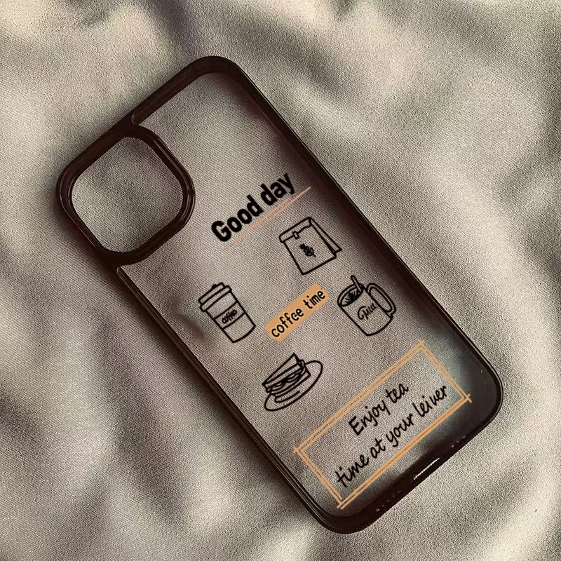 Warm Coffee Pattern Phone Case For Samsung Galaxy S26 S25 Plus S24 Ultra S23 FE A06 A16 A36 A56 A55 A54 A35 A34 Soft Cover