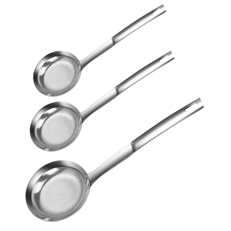 

Oil Separator Spoon Stainless Steel Skimmer Spoons for Easy and Safe Frying X3UC