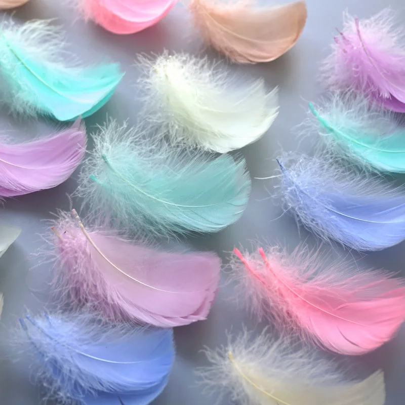 100-500PCS Natural Goose Feathers 5-8cm 7-12cm Creative Leisure Feathers Colored Feathers For Decoration Plumes, DIY, Package