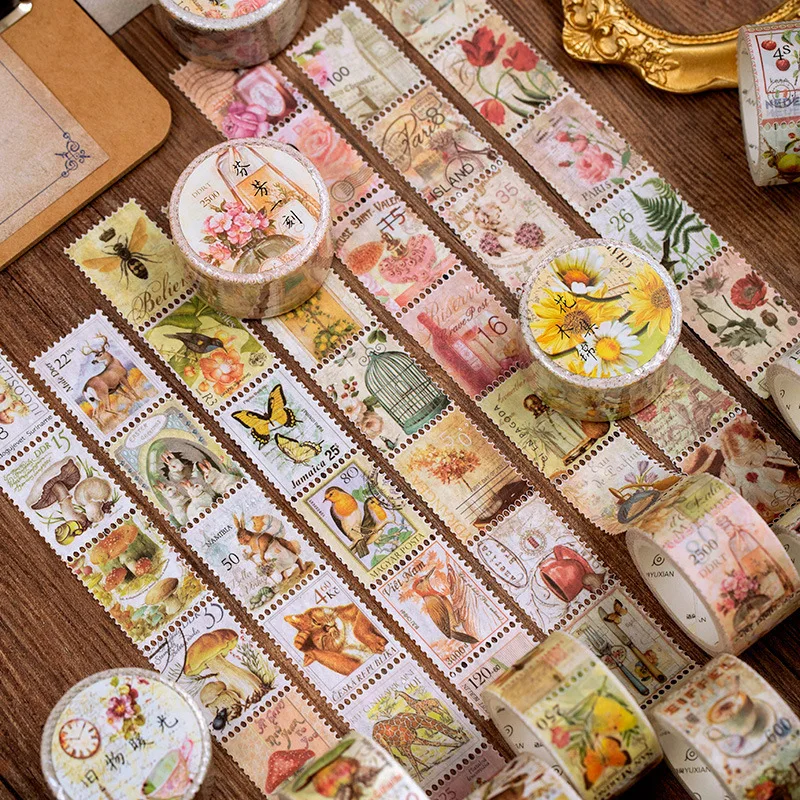 1pcs/1lot Decorative Adhesive Tapes Vintage Stamp Collecting Draft Mask Tapes Scrapbooking DIY Paper Japanese Stickers