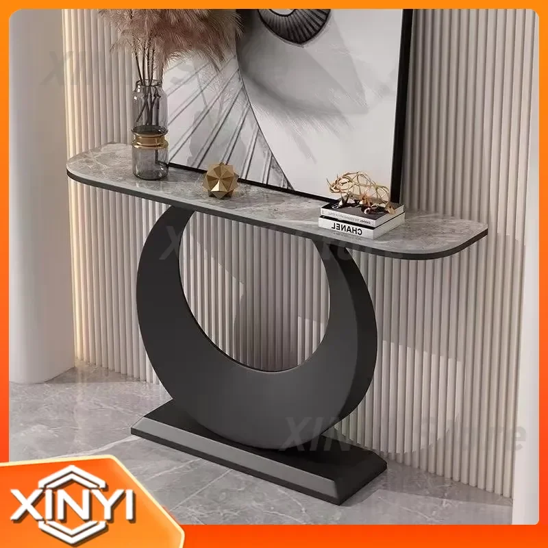 Italian Rock Slab Entryway Console Table for Modern Living Room Entrance Hall Furniture Wall Cabinet for Contemporary Home
