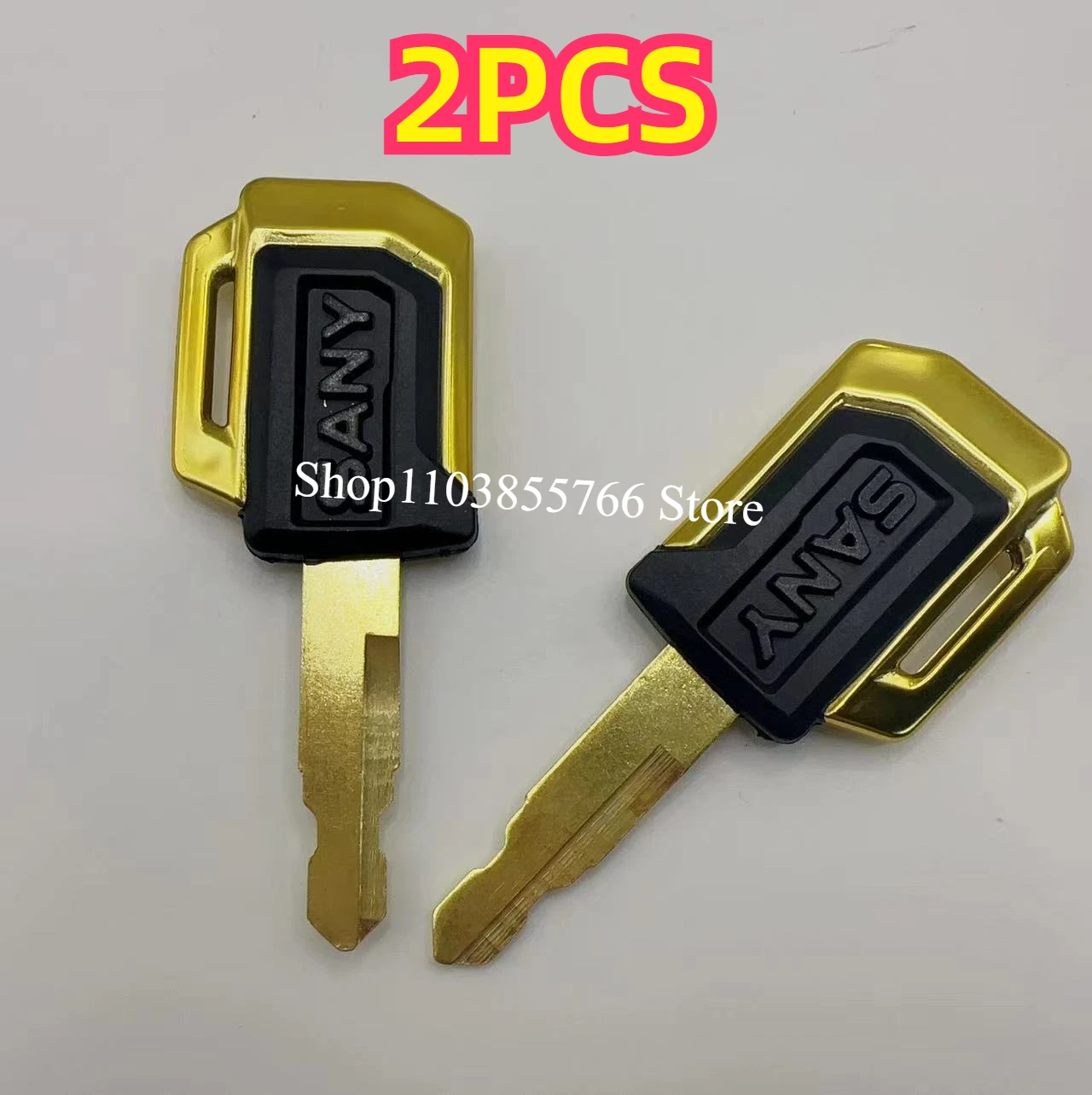 2PCS for Sany SY55 SY60 SY75 SY135 SY215 Excavator Original New Tuhao Gold Key Open Door Ignition Keys