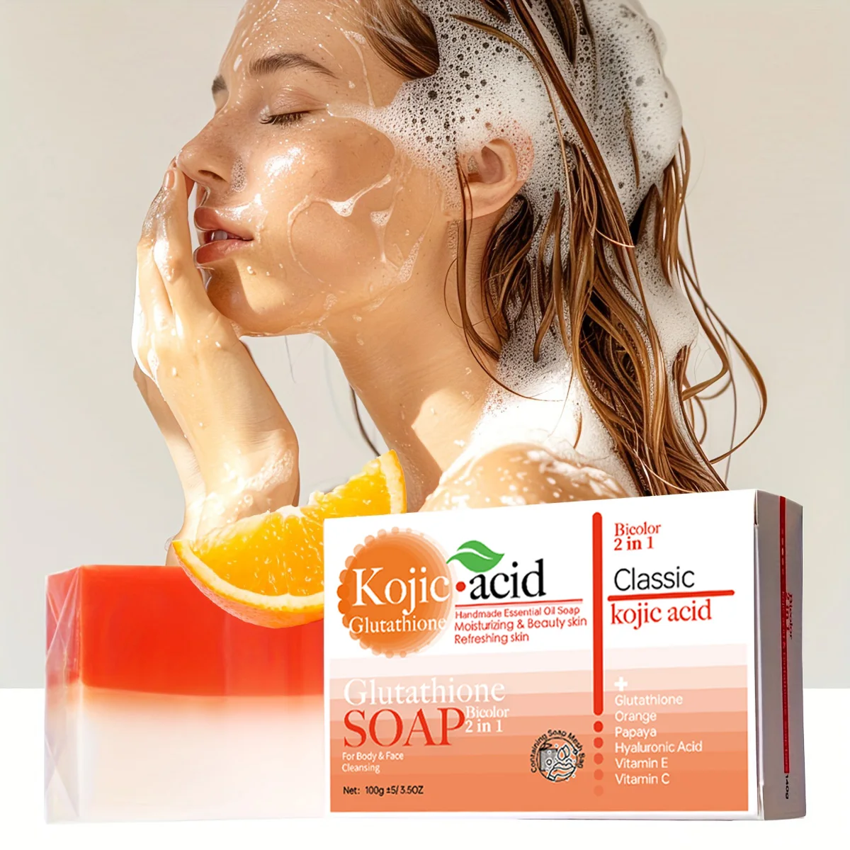 حار بيع العضوية 100 جرام حمض الكوجيك + الجلوتاثيون الصابون بار العسل مكافحة حب الشباب المعونة تبييض حمام الوجه