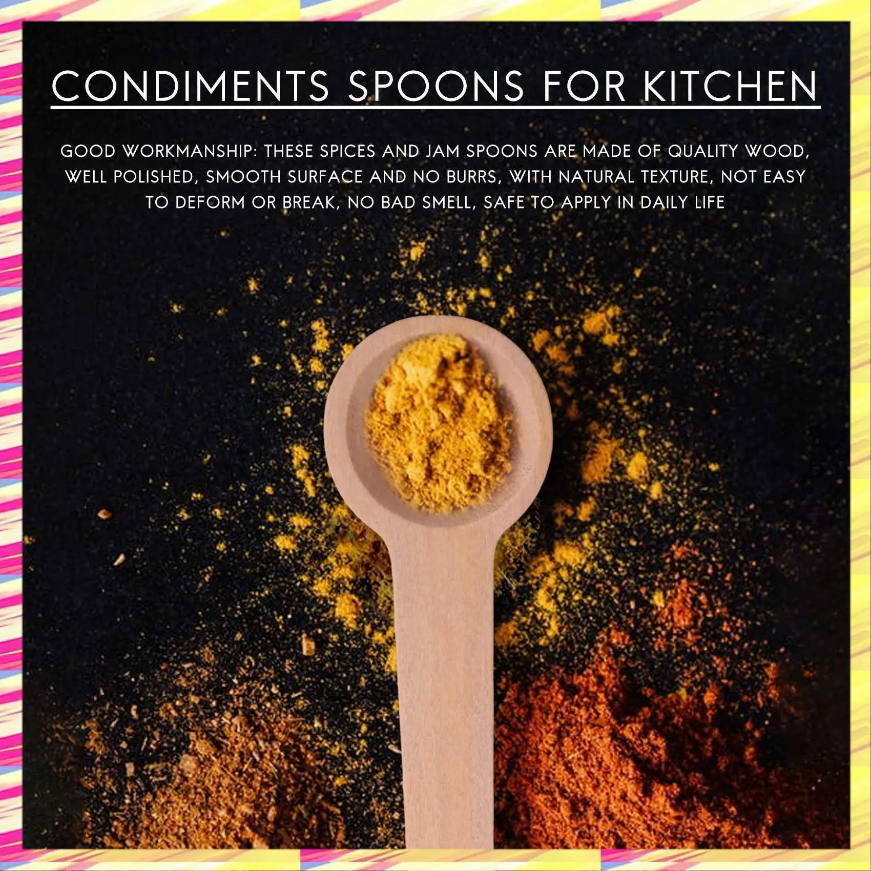 

ABJJ 100 шт. мини-деревянные ложки, маленькие деревянные ложки, приправы, соляные ложки для специй, варенья, кофе, приправы, меда, чая, сахара