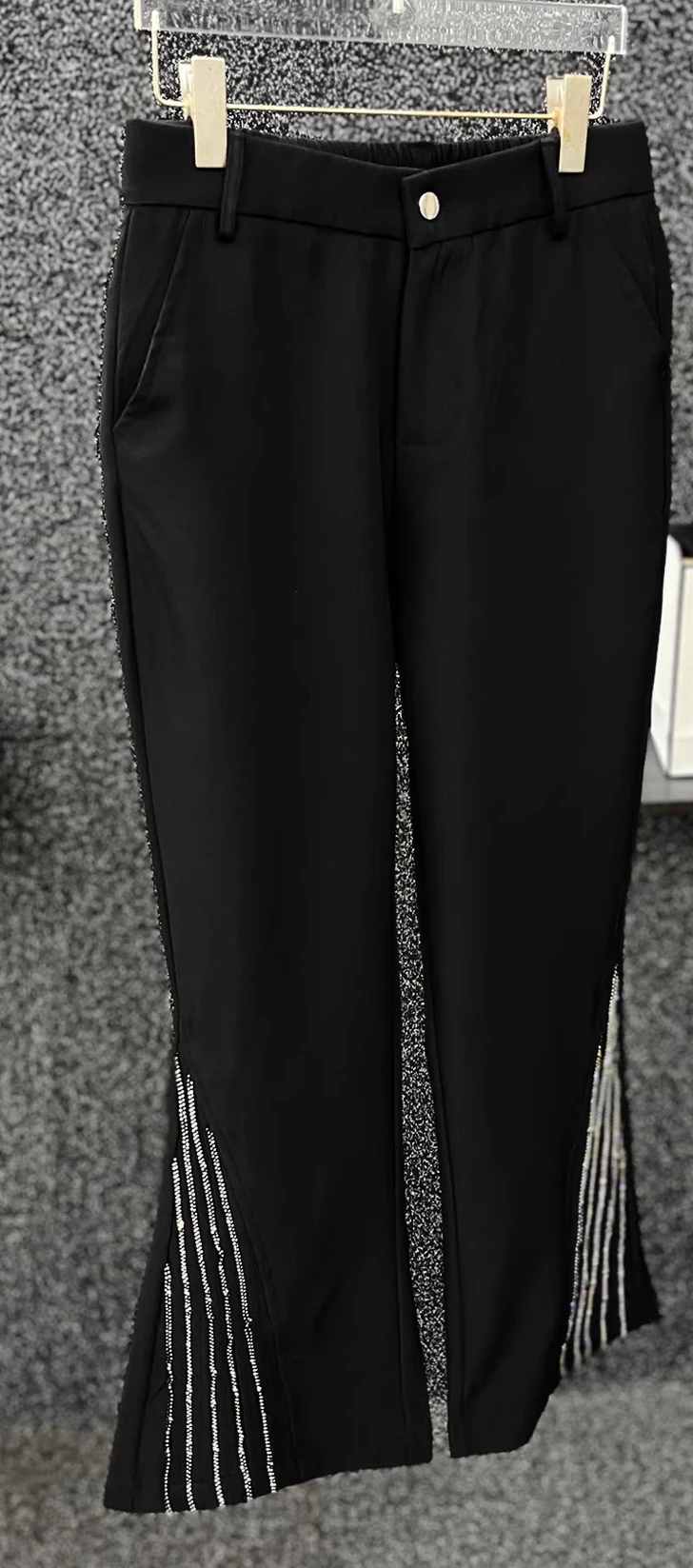 High-end Diamond-encrusted Suit Pants Men's 2025 Spring Autumn New Handsome Loose Fashion Trousers Versatile Micro Flared Pants