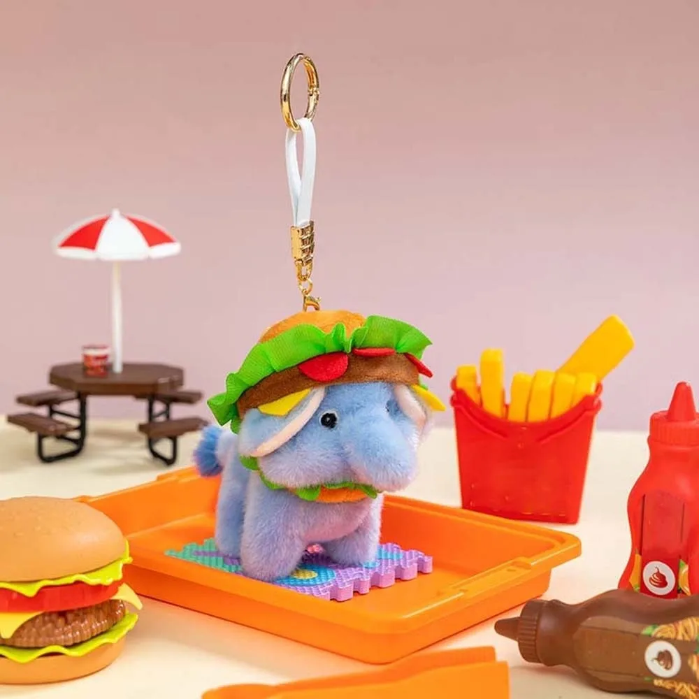 Ultra-Soft PP Cotton Burger Animal Plushie Short Fabric Exquisite Embroidery Kawaii Foodie Key Chain Vivid Realistic Colors view 4