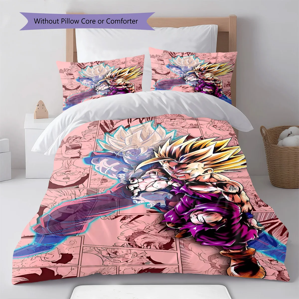 Dragon Ball Dynamic Pose Anime Bedding Set Duvet Cover Polyester Soft Comforter Bedroom Set -QJY