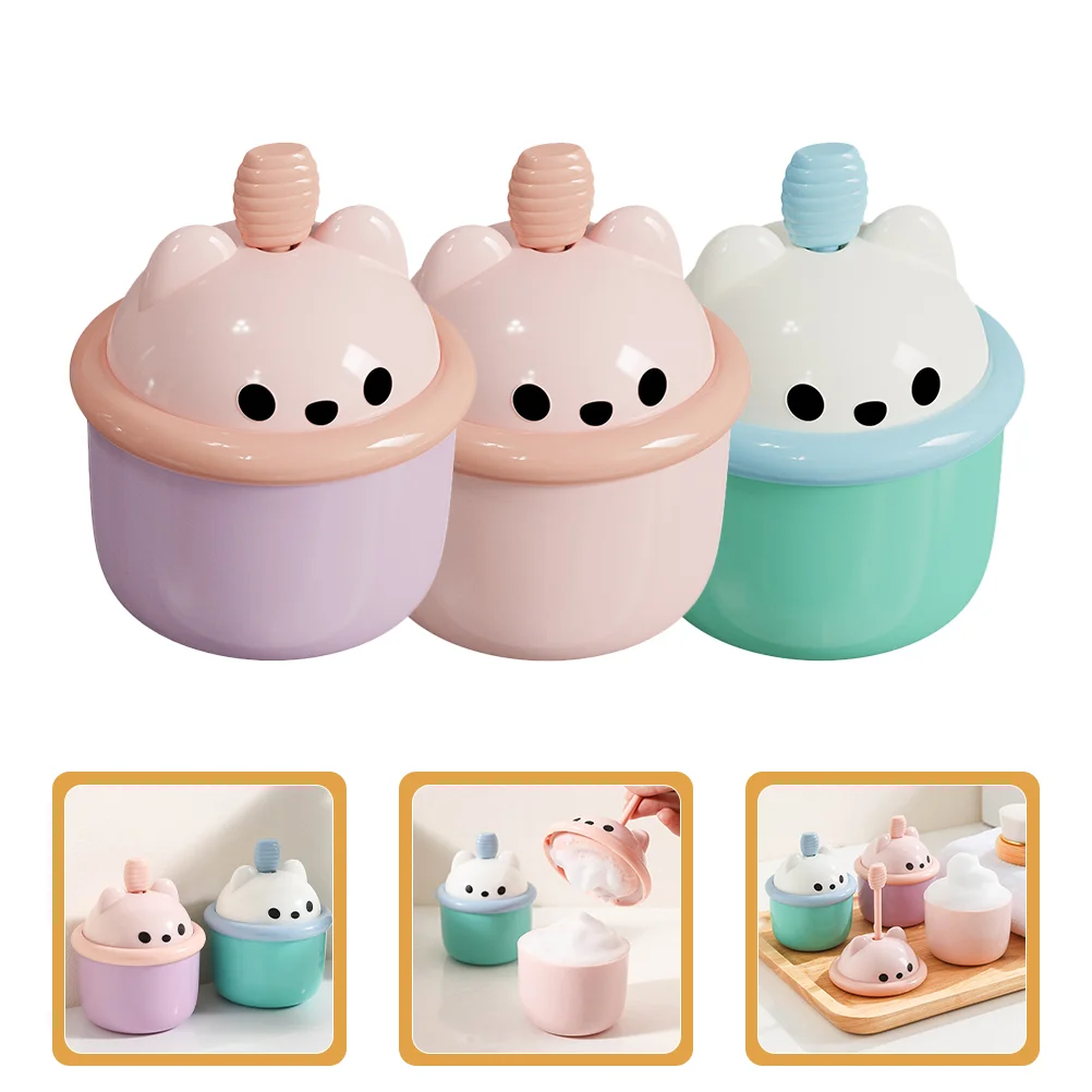 3 Pcs Facial Cleanser Foamer Body Lotion Face Cleaner Bubble Maker Washing Foams Cup Cartoon Pp