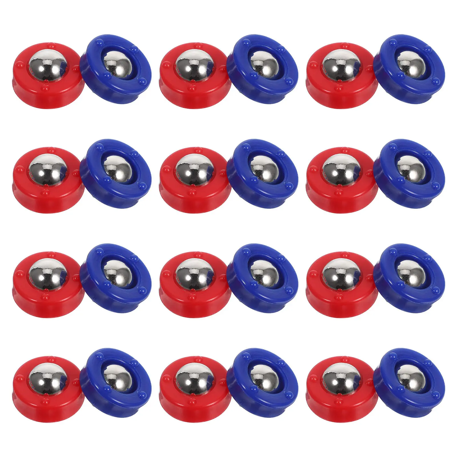 

24Pcs Shuffleboard Pucks Set High Durability Plastic Steel Rollers for Desktop Shuffleboard Table Games Bright Colors