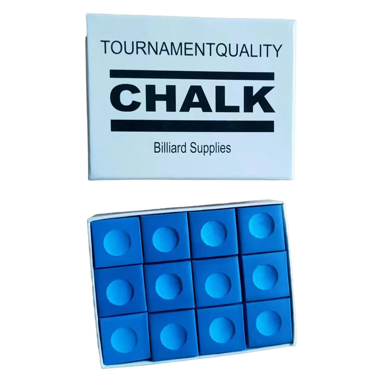 

12x Pool Cue Chalk Durable Equipment Billiard Chalks for Sports Clubs Travel Blue