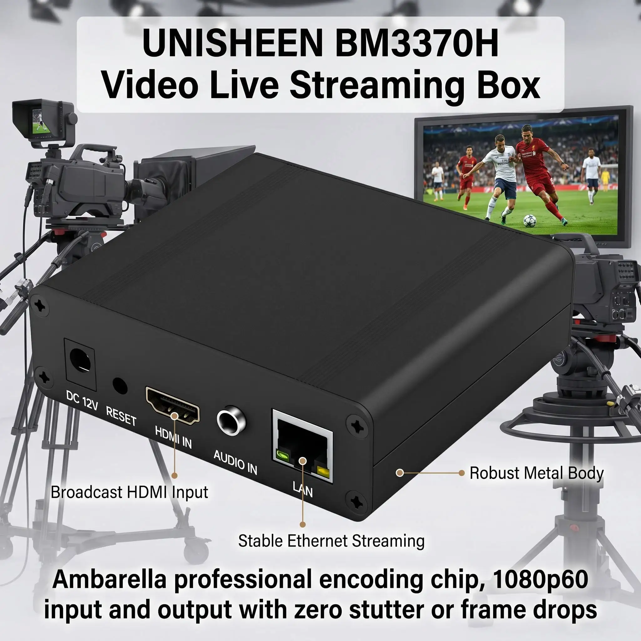UNISHEEN BM3370H 1080p Low Latency Transmitter H265 H264 HD Stream to IP Vmix IPTV HDMI Video Encoder Board RTSP ONVIF