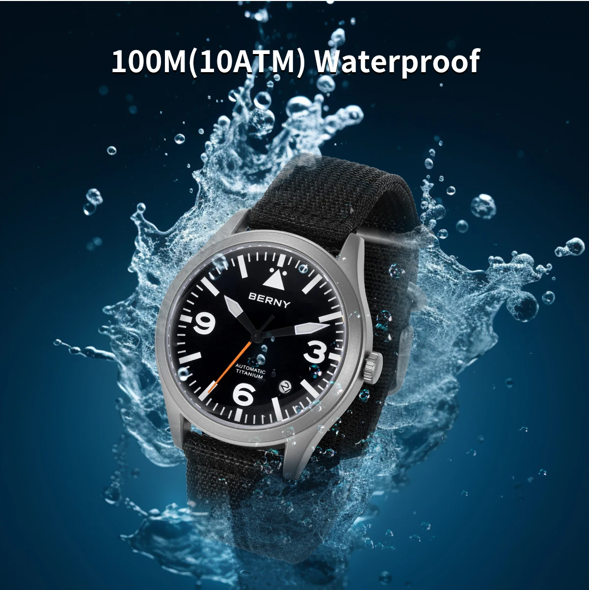 BERNY Orologio Unisex In Titanio - Movimento Giapponese VH31 A Sweep Secondi, Vetro Zaffiro, Super Luminova, Impermeabile 5ATM