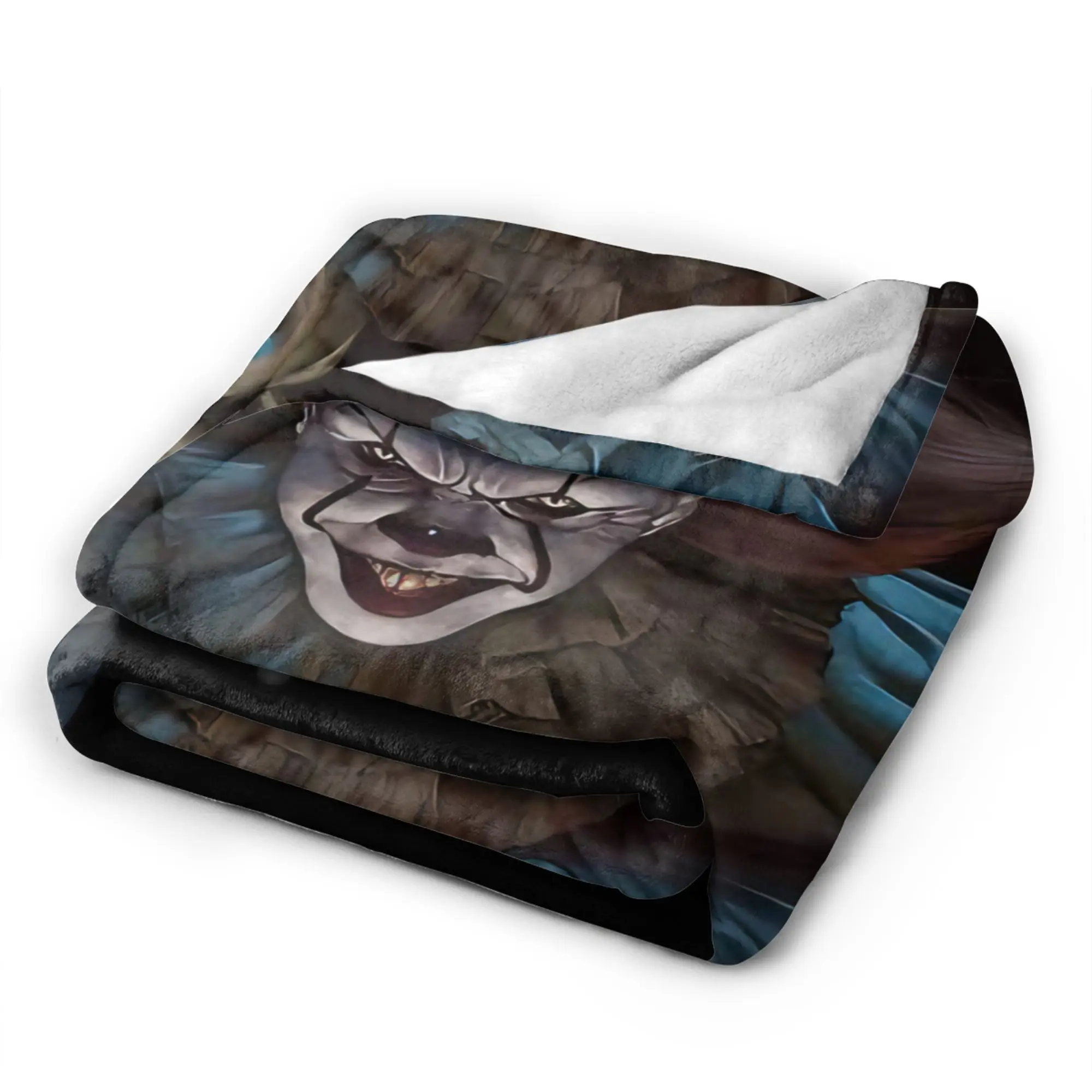 It P-Pennywise Clown Soft Blanket  Kids Plush Throw Blanket Graphic Home Decor Flannel Bedspread Sofa Bed Cover