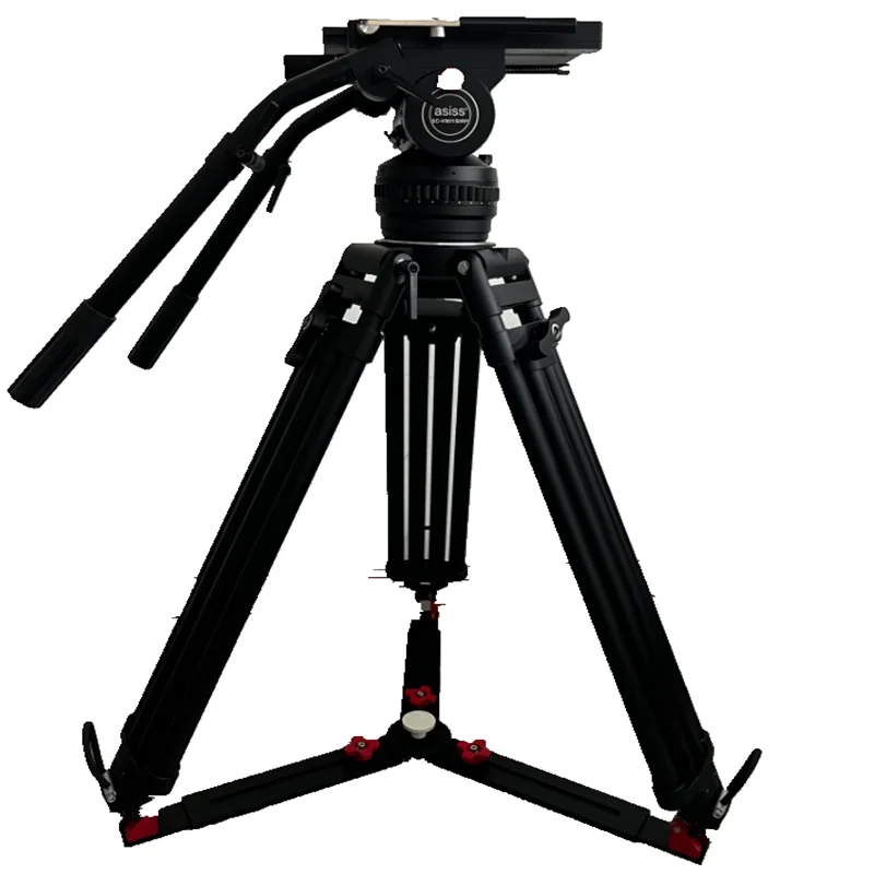 Professional EFP Channel Broadcast CCTV Heavy Duty 100KG Loading Video Aluminum Tripod With Fluid Head