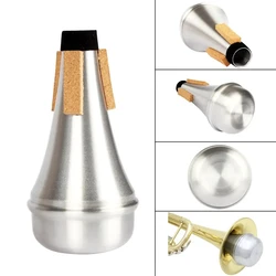 Weaker Beginners Practice Straight Body Mute Accessories Silver Portable Mute Aluminum Alloy Trumpet Silencer Trumpetuniversal