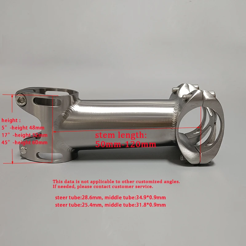 TIRIS – MTB CNC integrierter Fahrradvorbau, ultraleichtes Fahrrad, 28,6/25,4 x 25,4/31,8 mm, 5 ° -45 °, Benutzerdefinierter Winkel – Detail 6