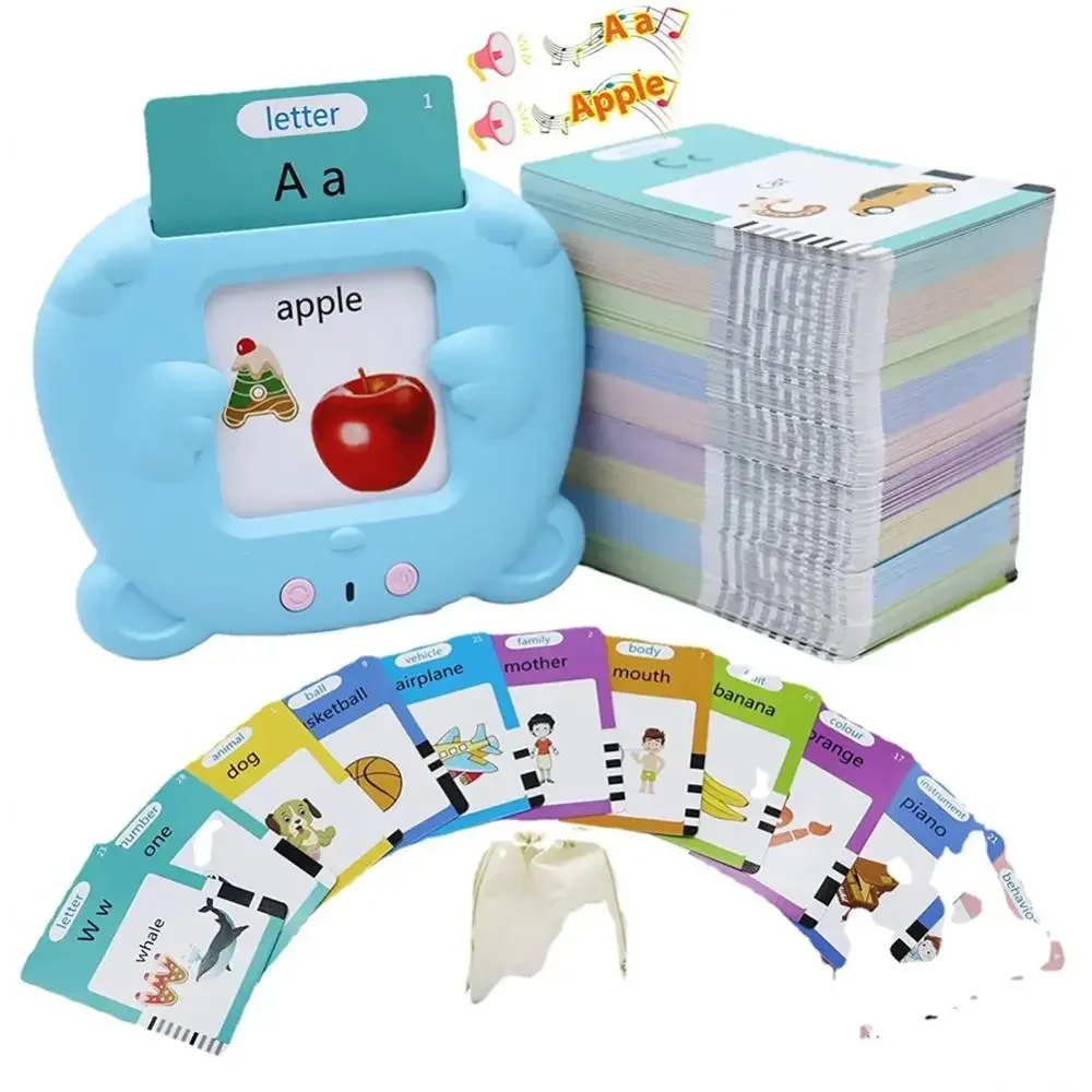 Talking Flash Cards Early Montessori Educational Toy Preschool Learning English Electronic Audio Book Children Interactive Gift