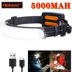 USB Rechargeable COB Headlamp 31 SMD Portable Headlight Built-in 5000Mah Battery Flashlight Ultra Wide Angle Head Torch