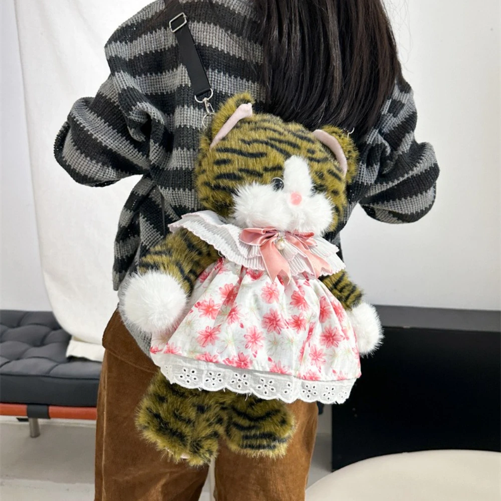 Kawaii Katze Plüsch Rucksack süße Kitty Stofftier Puppe weiche flauschige Plüschtier Spielzeug Schultasche für Mädchen Frauen Geburtstag Weihnachtsgeschenke