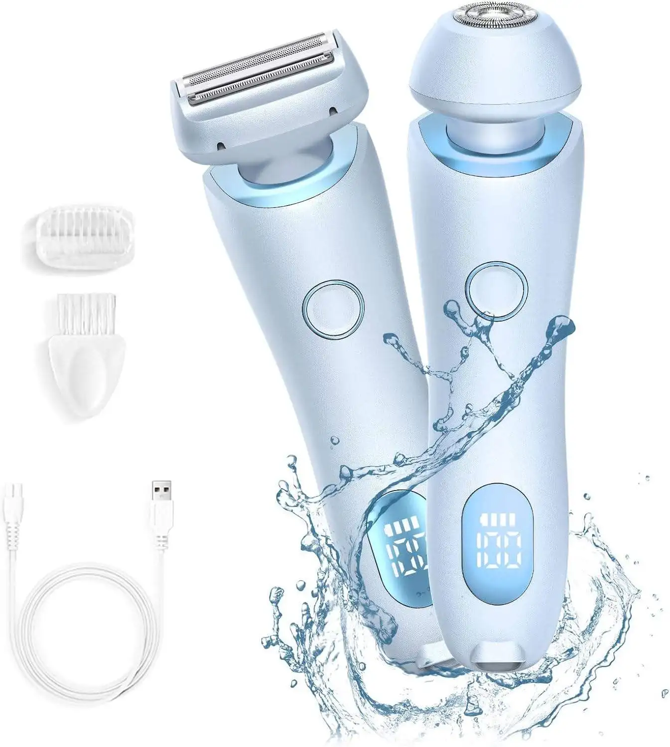 الجمال 2in1 سيدة ماكينة حلاقة الفخذ المتقلب مزيل شعر الوجه الحلاقة الكهربائية شعر العانة بيكيني ماكينة حلاقة غير مؤلم لنزع الشعر للوجه #3