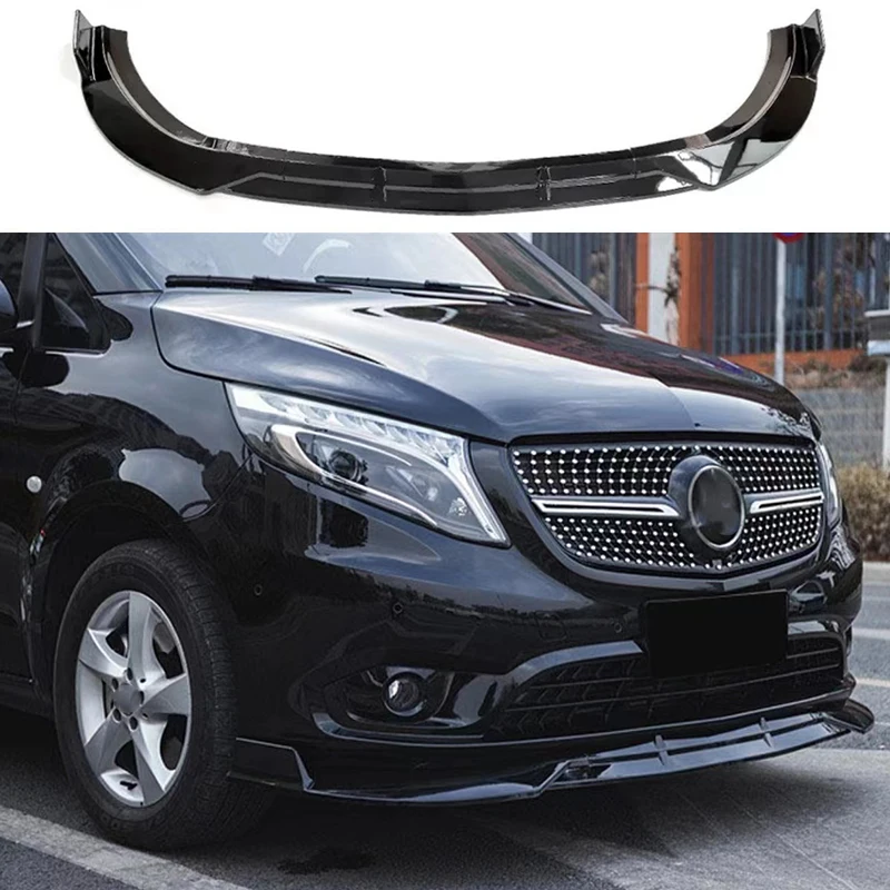 For Mercedes-Benz Vito W447 V260 200 220 250 2016-2023 Front Bumper Lip Splitter Diffuser Body Kits Spoiler Bumper Protector