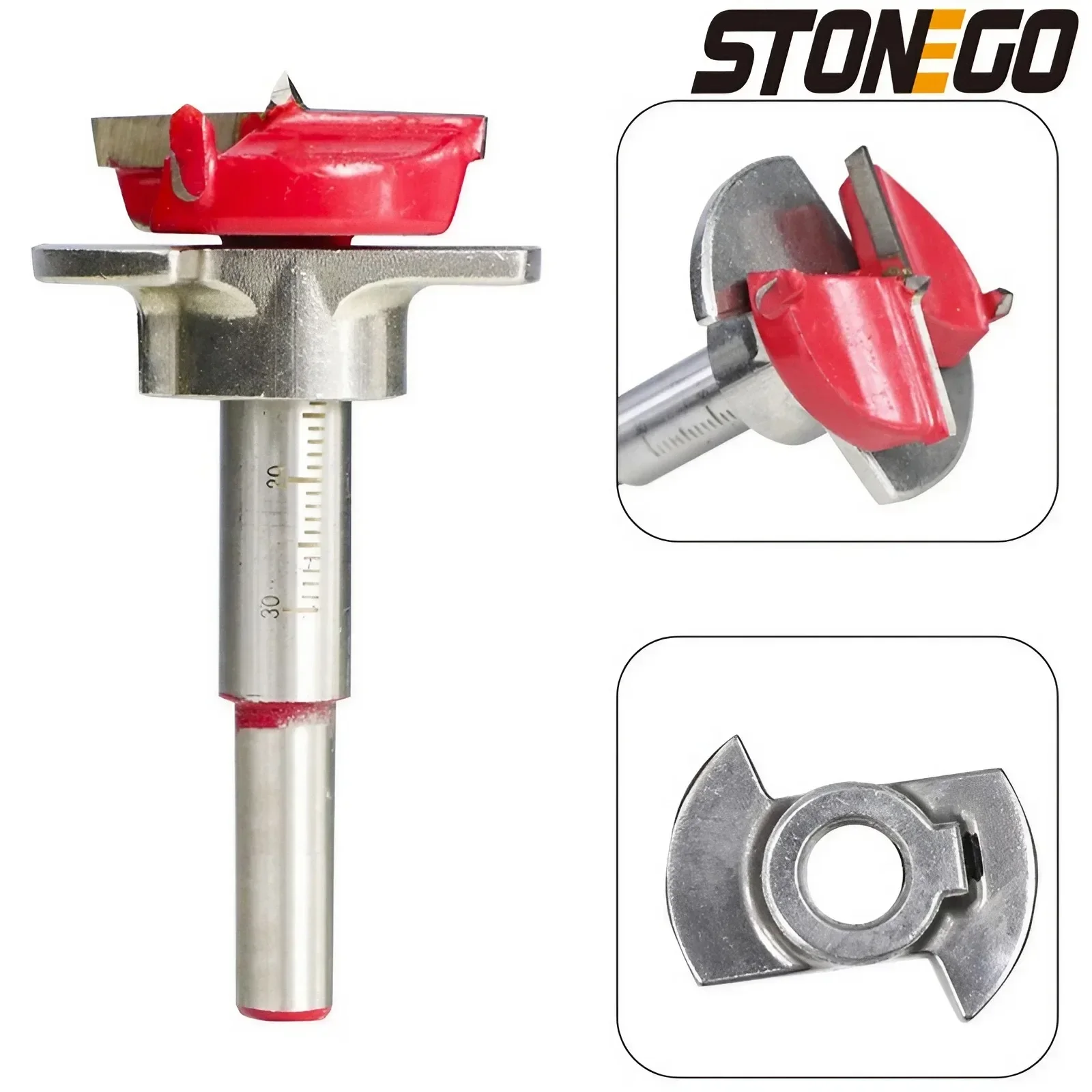 STONEGO Adjustable Carbide Drill Bit 15mm/20mm/25mm/30mm/35mm Woodworking Hole Saw