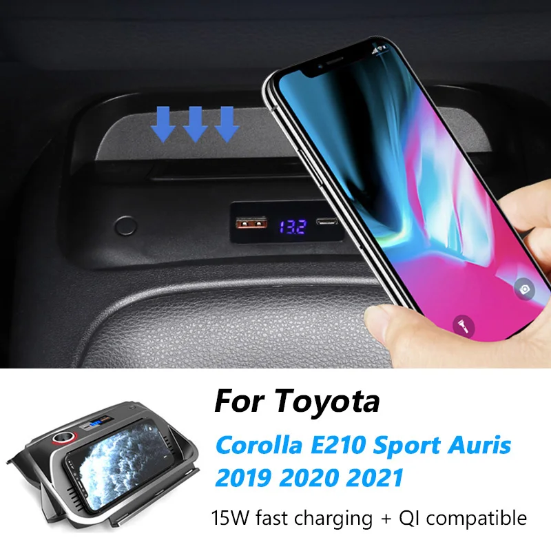 

For Toyota Corolla E210 Sport Auris Phone Wireless Charger Panel Central Control Storage Card Slot Car Electronics Accessories