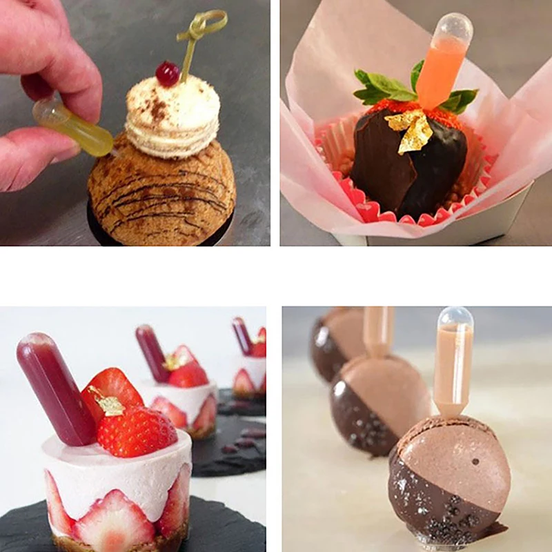 50pcs For Cupcake Sauce Transfer Pipettes Droppers Cake Dessert Tools Mini Liquid Squeeze Droppers Disposable Jam Dropper