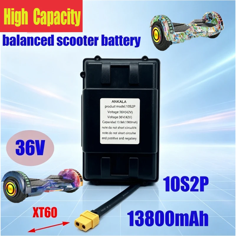 36V 13.8Ah 10s2p Lithium Ion Battery Pack for HoverBoard Self-balancing Scooter Unicycle