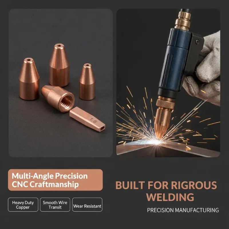 SUP Dual Wire Feed Laser Welding Nozzle Wear Resistant 1.2/1.6/2.0mm Double Wire Guide Tip for Laser Welding Machine Repair