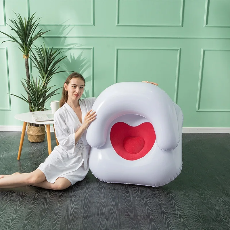 Heart Shape Inflatable Sofa Set Thickened Pvc Lounger Sofa Furniture Sofa Living Room Set Inflatable Sofa Set Air Lounger Sofa