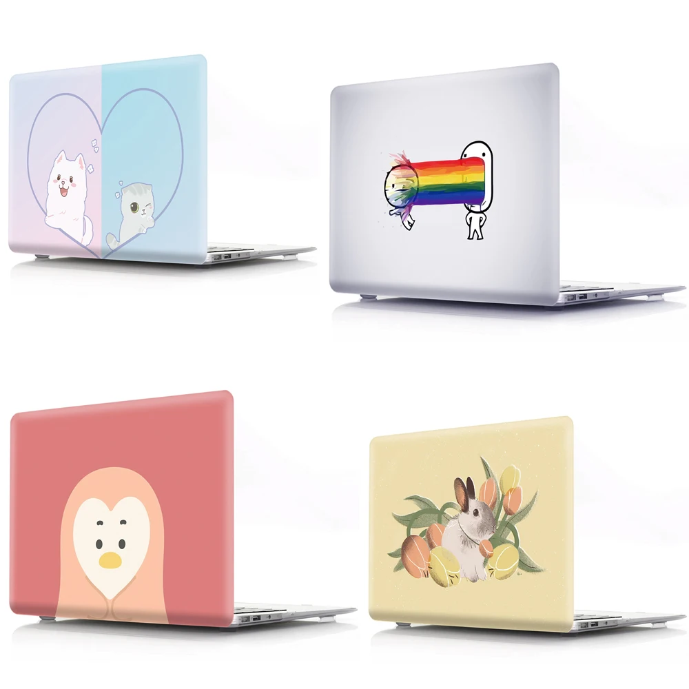 

Kawaii Notebook Replace Skin Shell Cover For Apple Macbook Air Pro Pro13 2020 A2251 A2289 Pro16 A2485 Pro 15 A1286 Cd-Rom Cases