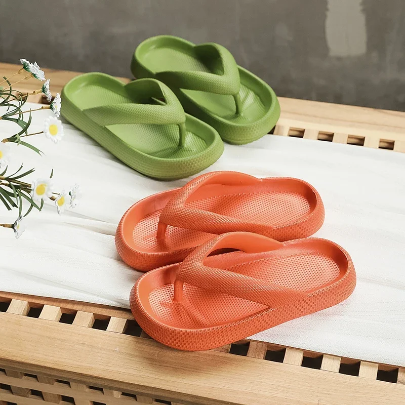 

Outdoor beach sandals EVA flat bottom comfortable shoes summer casual pants beach slippers women's couple thick sole