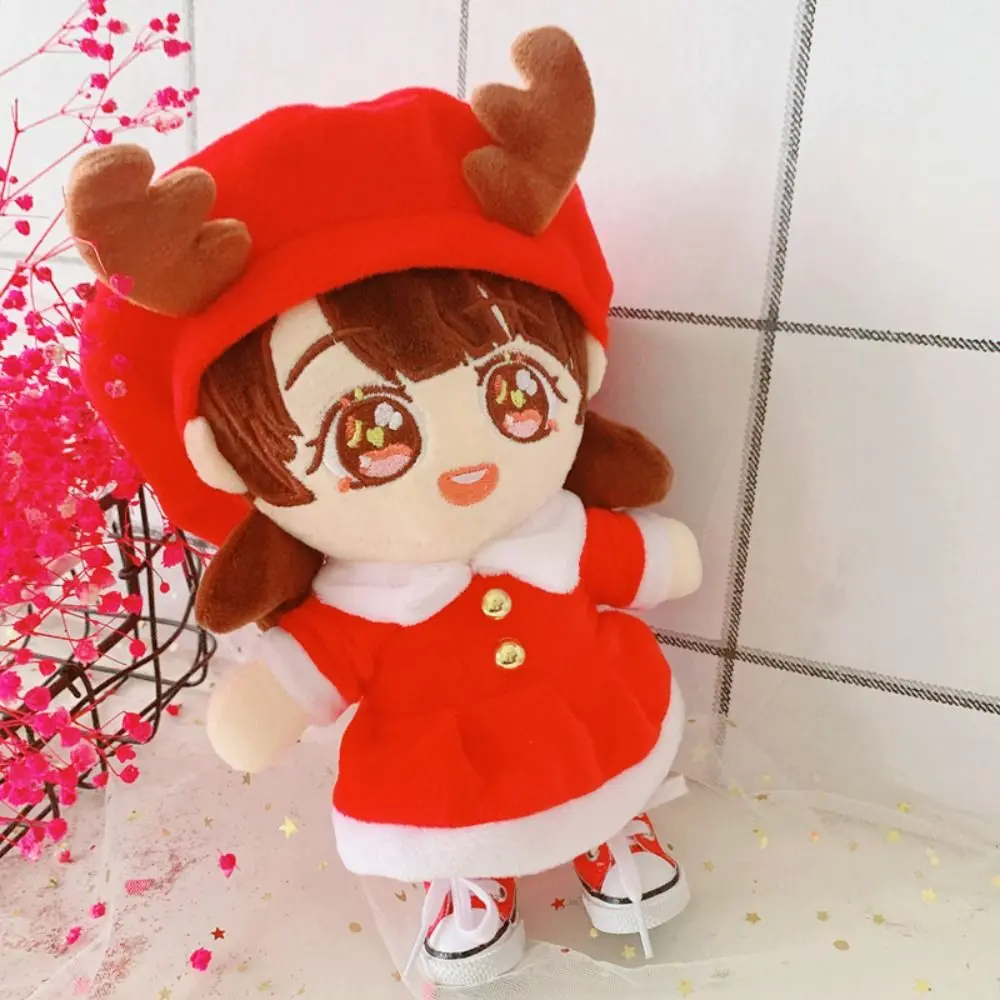 ตุ๊กตาเอลก์ซานตาคลอส ชุดผ้าฝ้าย ตุ๊กตาขนนุ่มน่ารัก ตุ๊กตาเอลก์คริสต์มาส ตุ๊กตาไอโอดอล ชุดตุ๊กตาการ์ตูนนุ่มนิ่ม