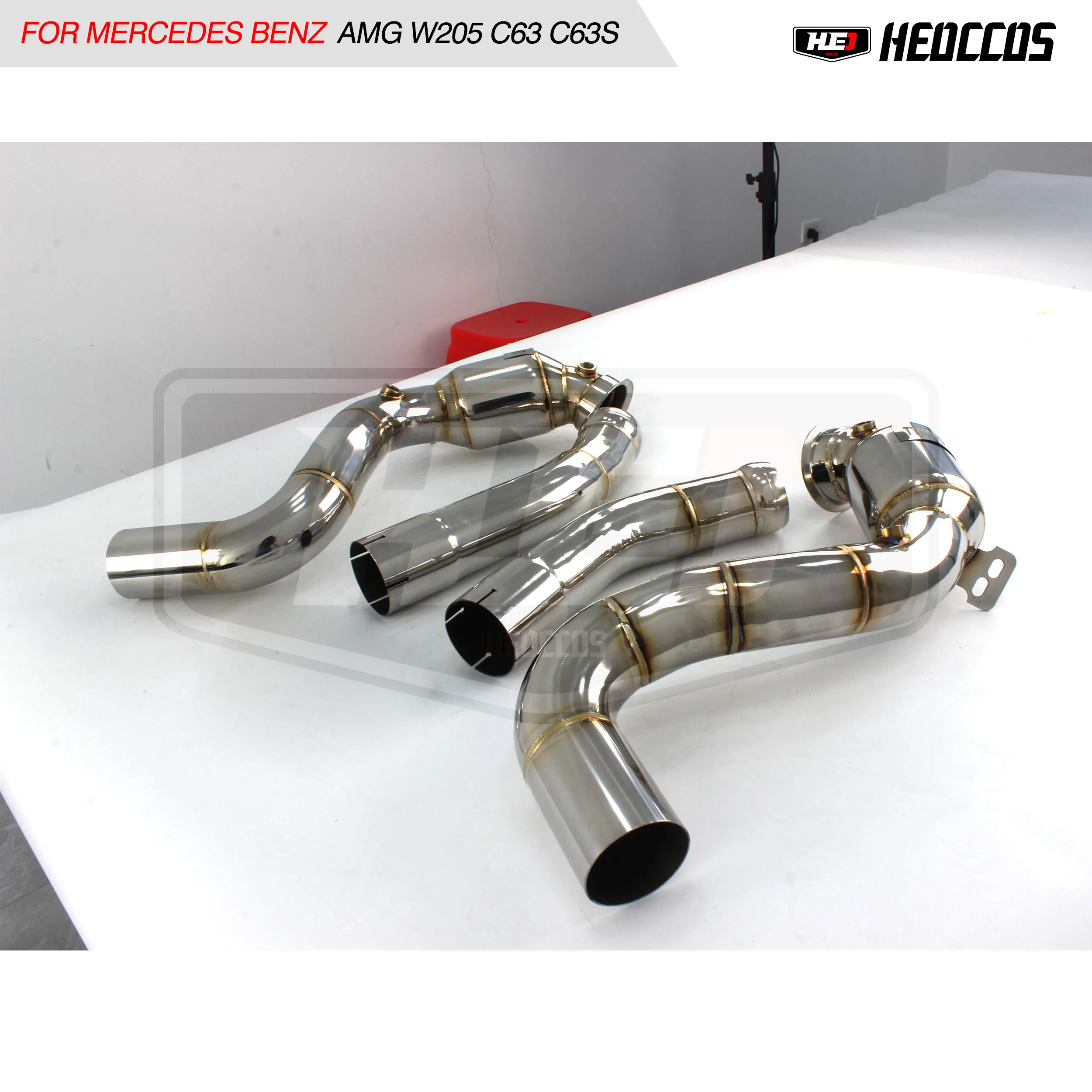 HEO performance upgrade For Mercedes Benz AMG W205 C63 C63S downpipe exhaust SS304 exhaust