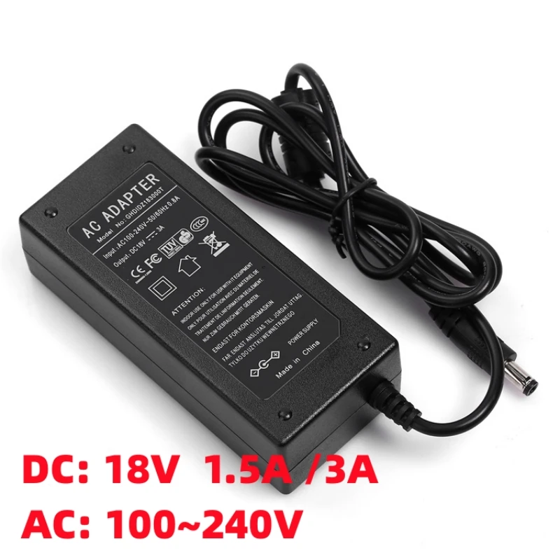 Alimentatore adattatore DC 18V 18V 1.5A AC 100V-240V 1.5A 3A 18V adattatore convertitore caricabatterie per strisce LED lampada CCTV leggera