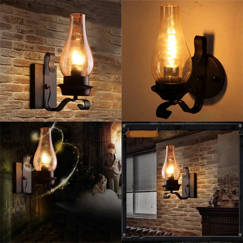 Imagem -05 - Promoção Lâmpada de Parede Rústica Vintage para Quarto Vidro e Humor Luz Decorativa Não Inclui Lâmpadas