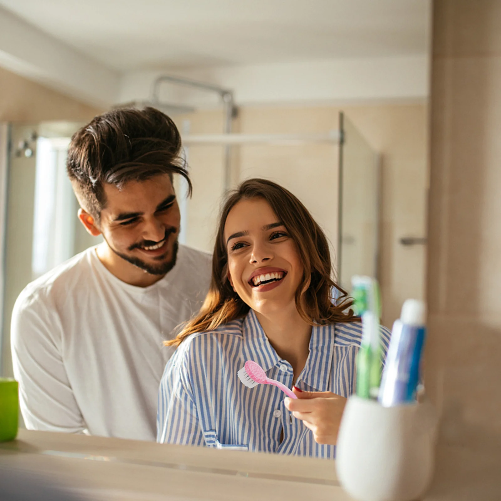 

8Pcs Facial Cleansing Brush Dust Removal Pore Scrub Exfoliator Soft Bristle Handheld Massager for Makeup Cleanser and Skincare