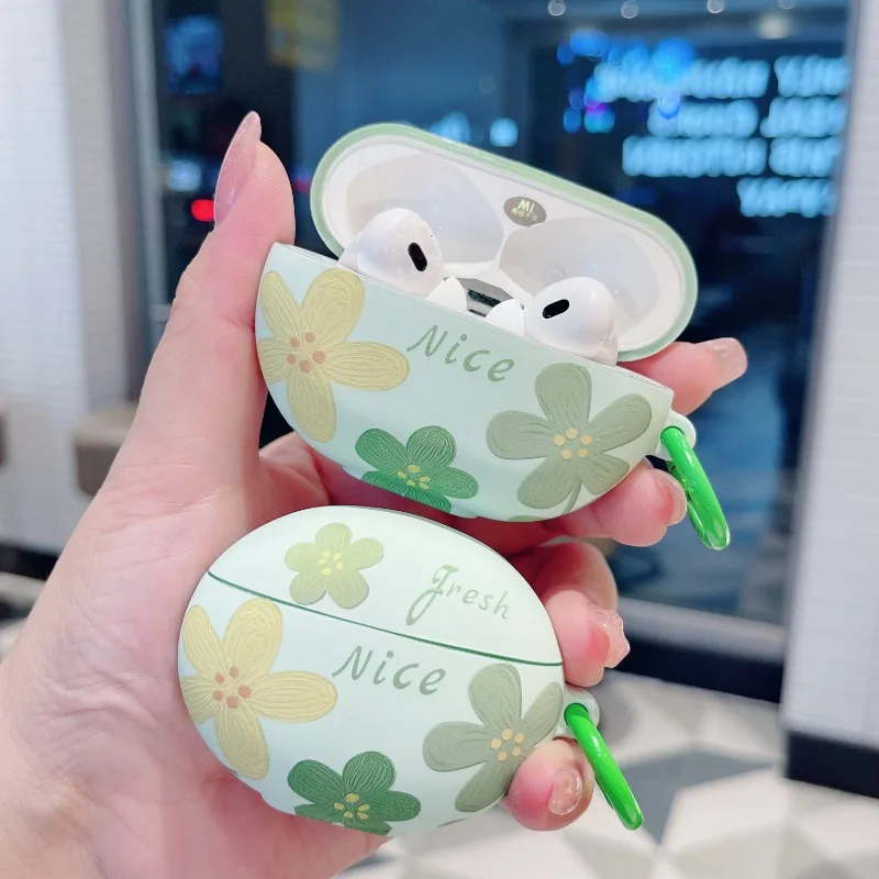 

For Huawei Freebuds 7i 6i 5i Pro3/4 SE2/3 4/5/6 FreeClip Case Luxury Flower Matte Hard IMD Hearphone Cover Protective Sleeve