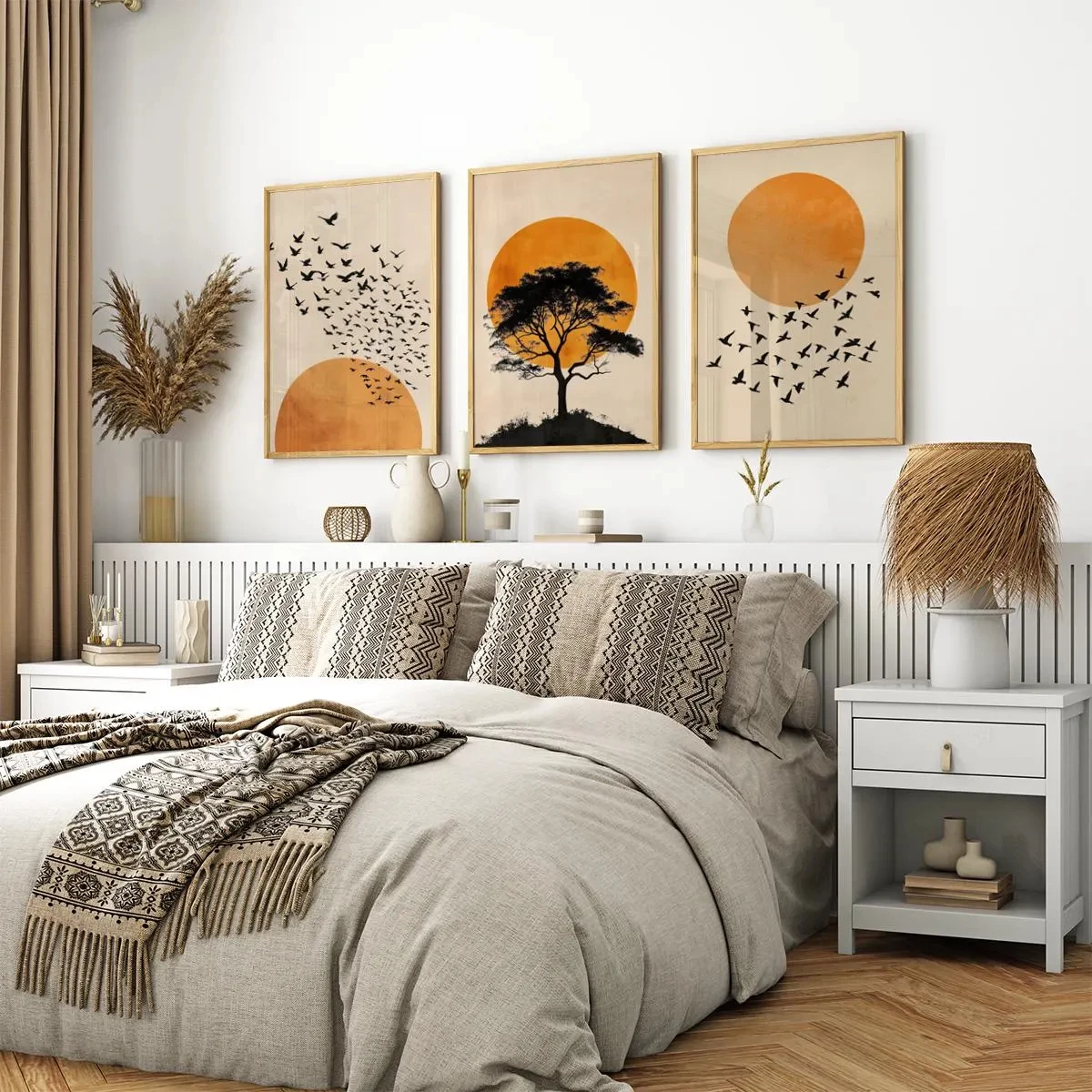 Sun 3 Piece Set Japanese Wall Art Poster or Canvas Print,Boho Sun Art, Japandi Wall Art, Minimalist Art Set, Japanese Art Piece