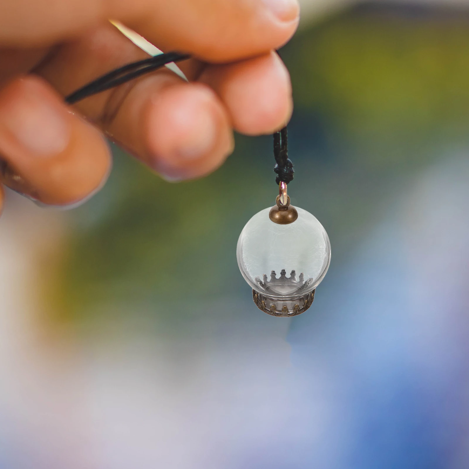 

10Pcs Glass Ball Pendants Mini Wish Bottles Tiny Glass Jars DIY Crafts Storage Containers Wishing Charms Wish Mini Bottles