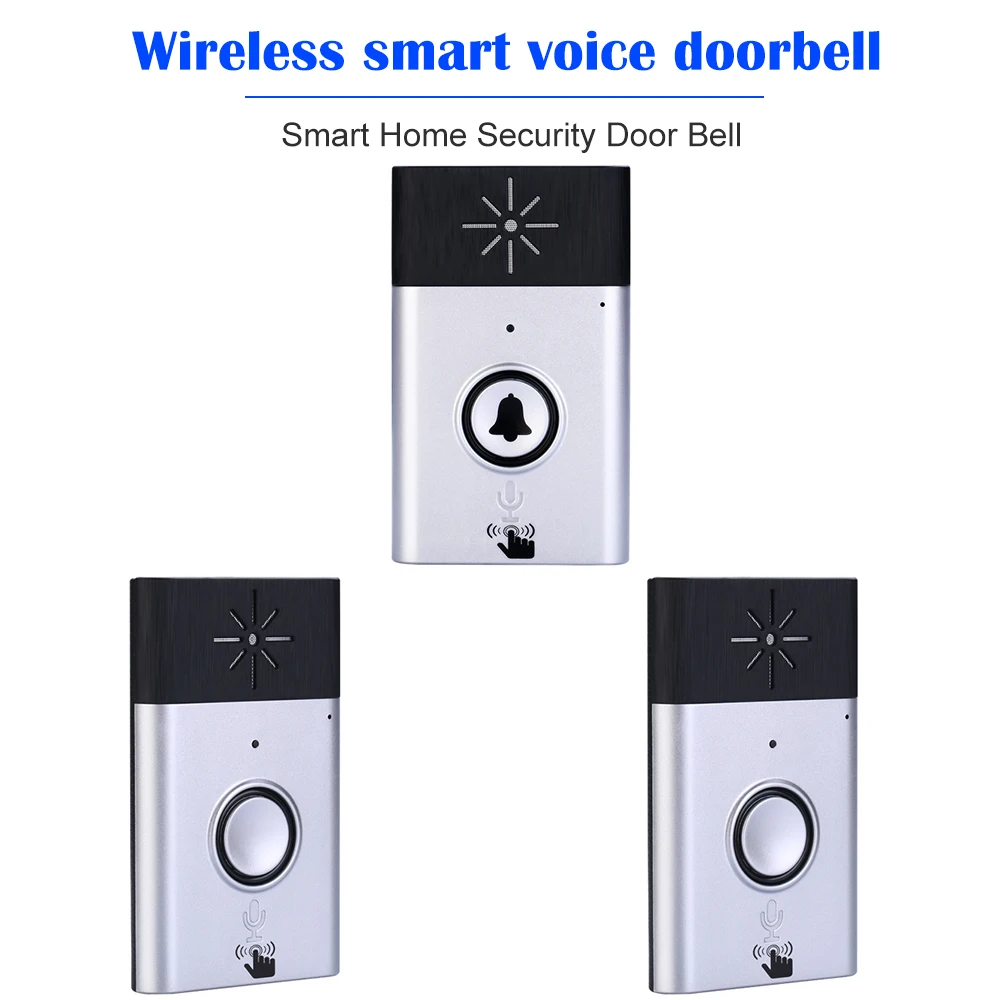 Smart Home Security Door Bell Wireless Voice Intercom Doorbell 2-way Talk Monitor with Outdoor Unit Button Indoor Unit Receiver