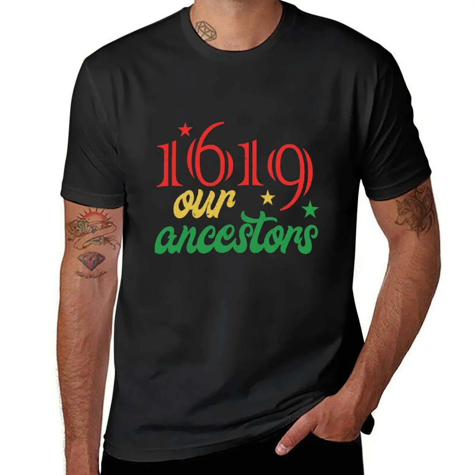 1619 Our Ancestors Project, Black History Month Vintage T-Shirt tees quick drying Aesthetic clothing funnys men t shirts